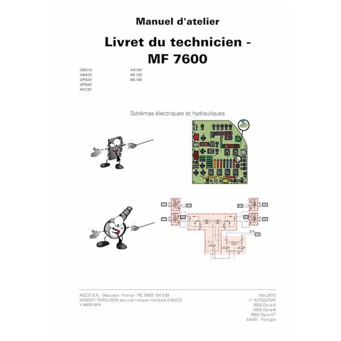 Massey Ferguson 7600 series 7614-7626 trator pdf livro de serviço técnico FR - Massey Ferguson manuais - MF-4373275-FR