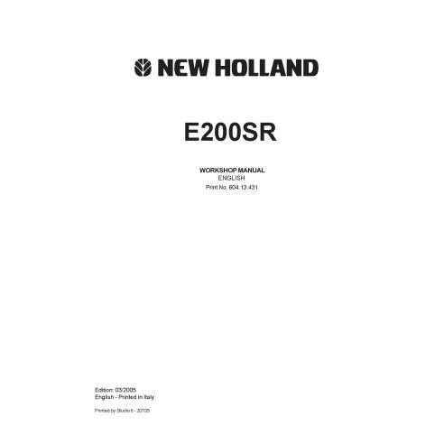 Manuel d'atelier de la pelle New Holland E200SR - Construction New Holland manuels - NH-60413431