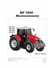 Manuel d'entretien pdf pour tracteur Massey Ferguson 7614, 7615, 7616, 7618 ES - Massey-Ferguson manuels - MF-4373404M2-ES