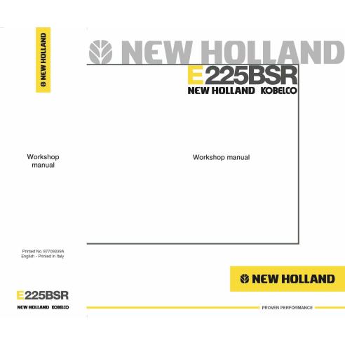 Manual de taller de la excavadora New Holland E225BSR - New Holland Construcción manuales - NH-87709239A