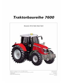 Manuel d'utilisation et d'entretien du tracteur Massey Ferguson 7619, 7620, 7622, 762 Dyna-VT pdf DE - Massey-Ferguson manuel...