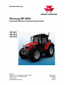 Manuel d'entretien pdf pour tracteur Massey Ferguson 5611, 5612, 5613 DE - Massey-Ferguson manuels - MF-7060758M2-OM-DE