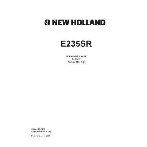 New Holland E235SR excavator workshop manual - New Holland Construction manuals