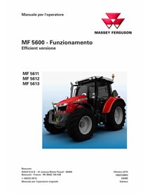 Manuel de l'opérateur pdf du tracteur efficace Massey Ferguson 5611, 5612, 5613 ES - Massey-Ferguson manuels - MF-7060738M3-O...