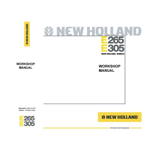 Manual de oficina da escavadeira New Holland E265, E305 - New Holland Construction manuais