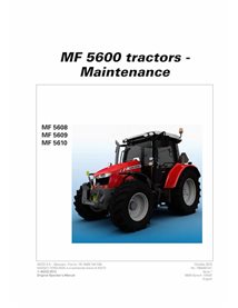 Manual de manutenção em pdf do trator Massey Ferguson 5608, 5609, 5610 Essential - Massey Ferguson manuais - MF-7060081M1-OM-EN