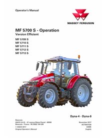 Massey Ferguson 5709S, 5710S, 5711S, 5712S, 5713S Efficient tractor pdf operator's manual  - Massey Ferguson manuals - MF-ACT...