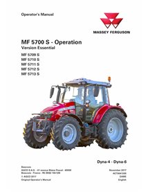 Manuel de l'opérateur pdf du tracteur Massey Ferguson 5709S, 5710S, 5711S, 5712S, 5713S Essential - Massey-Ferguson manuels -...