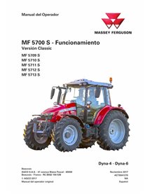 Manuel de l'opérateur pdf du tracteur Massey Ferguson 5709S, 5710S, 5711S, 5712S, 5713S Essential ES - Massey-Ferguson manuel...