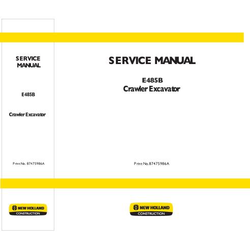 Manual de servicio de la excavadora New Holland E485B - Construcción New Holland manuales