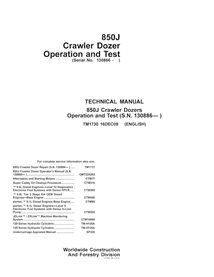 Manual técnico de prueba y operación en pdf de la topadora sobre orugas John Deere 850J (SN 130866) - John Deere manuales - J...