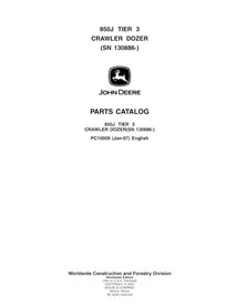 Catalogue de pièces pdf pour bouteur sur chenilles John Deere 850J Tier 3 - John Deere manuels - JD-PC10009