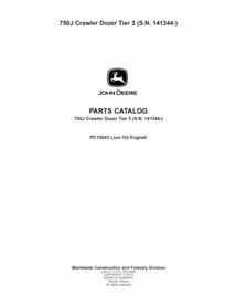 JD-PC10043 John Deere 750J Tier 3 crawler dozer parts catalog (PC10043)