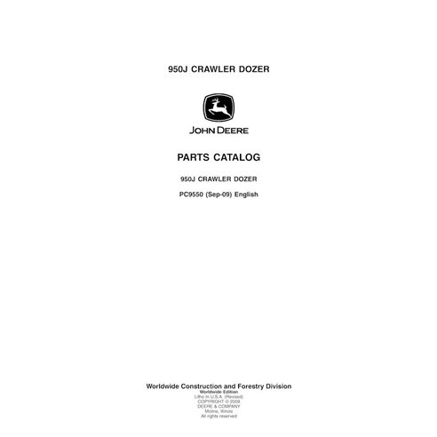 Catálogo de peças em PDF do trator de esteira John Deere 950J - John Deere manuais - JD-PC9550