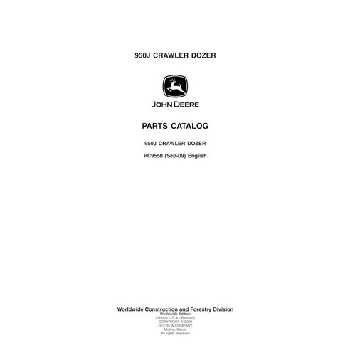 JD-PC9550 John Deere 950J crawler dozer parts catalog (PC9550)