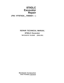 Manual técnico de reparo em pdf da escavadeira John Deere 870GLC (PIN F890001-) - John Deere manuais - JD-TM13343X19-EN