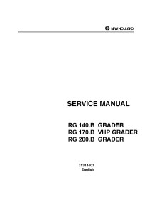 Manual de serviço da motoniveladora New Holland RG 140 - 200 B - Construção New Holland manuais - NH-75314407