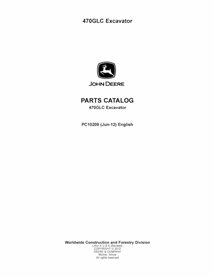 John Deere 470GLC excavator pdf parts catalog  - John Deere manuals - JD-PC10209