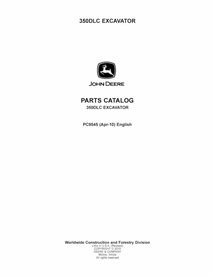 Catalogue de pièces pdf pour pelle John Deere 350DLC - John Deere manuels - JD-PC9545