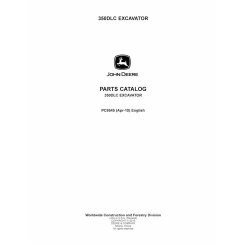 JD-PC9545 John Deere 350DLC excavator parts catalog (PC9545)