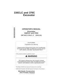 John Deere 330CLC, 370C excavator pdf operator's manual  - John Deere manuals - JD-OMT188215-EN