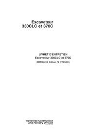 Escavadeira John Deere 330CLC, 370C pdf manual do operador FR - John Deere manuais - JD-OMT188216-FR