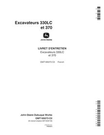 Manuel de l'opérateur pdf pour pelle John Deere 330LC, 370 FR - John Deere manuels - JD-OMT185073-FR