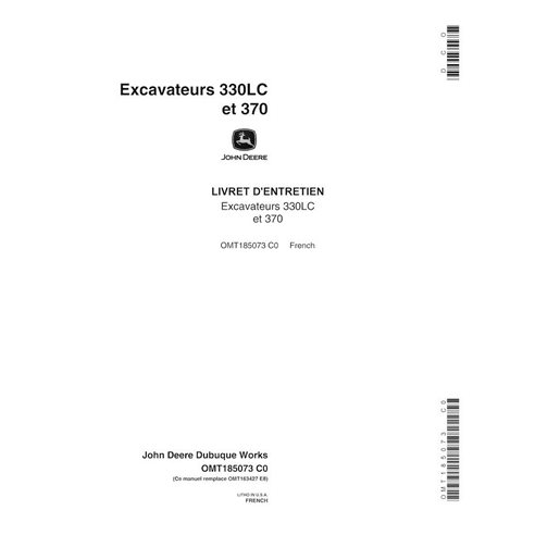 John Deere 330LC, 370 excavator pdf operator's manual FR - John Deere manuals - JD-OMT185073-FR