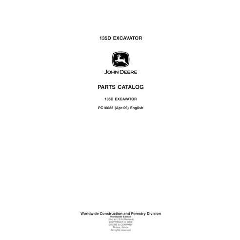 JD-PC10085 John Deere 135D excavator parts catalog (PC10085)