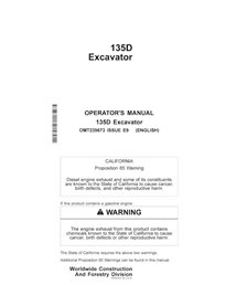 Manual do operador em pdf da escavadeira John Deere 135D - John Deere manuais - JD-OMT239673-EN