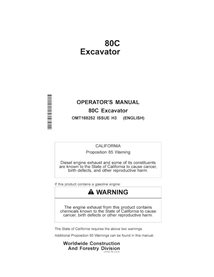 John Deere 80C excavator pdf operator's manual  - John Deere manuals - JD-OMT188252-EN