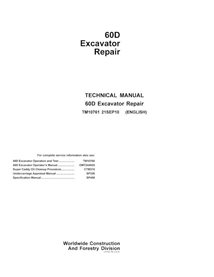 TM10761 John Deere 60D excavator pdf repair technical manual