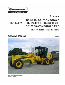 Manual de serviço da motoniveladora New Holland RG140.B - RG200.B - Construção New Holland manuais - NH-71114389