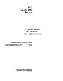 Manual técnico de reparo em pdf da escavadeira John Deere 27D - John Deere manuais - JD-TM2356-EN