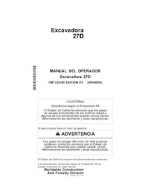 John Deere 27D excavator pdf operator's manual ES - John Deere manuals - JD-OMT223350-ES