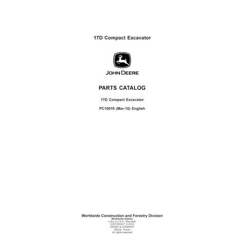 JD-PC10019 John Deere 17D excavator parts catalog (PC10019)