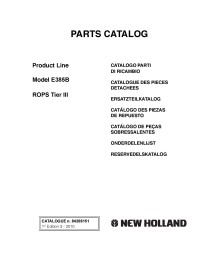 Catalogue de pièces de pelle New Holland E385B - Construction New Holland manuels - NH-84268151