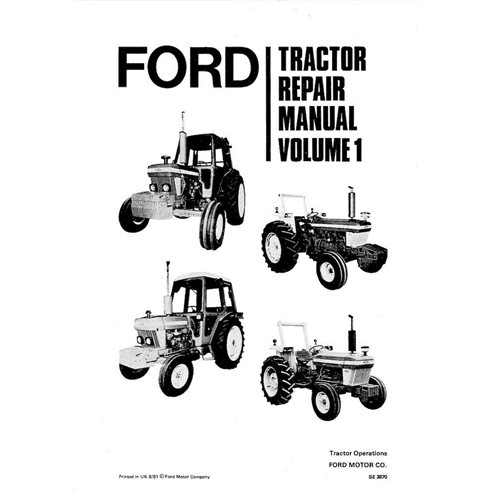 Manuel de réparation pdf pour tracteur New Holland Ford 2610, 3610, 4110, 4610, 5610, 6610, 6710, 7610, 7710, 8210 - New Holl...