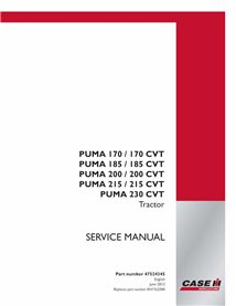 Manual de serviço em pdf do trator Case PUMA 170, 185, 200, 215 - Case IH manuais - CASE-47524345-SM-EN