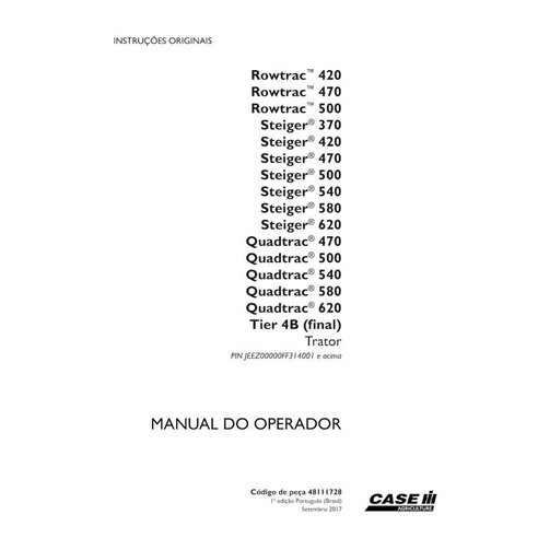 Case Rowtrac 420-500, Steiger 370-620, Quadtrac 470-620 Tier 4B manual del operador en pdf PT - Case IH manuales - CASE-48111...