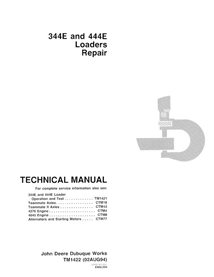 Manual técnico de reparación en pdf del cargador de ruedas John Deere 344E, 444E - John Deere manuales - JD-TM1422-EN