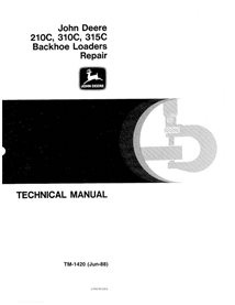 Manuel technique de réparation pdf de la chargeuse-pelleteuse John Deere 210C, 310C, 315C - John Deere manuels - JD-TM1420-EN