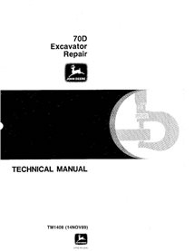 TM1408 John Deere 70D excavator repair technical manual (TM1408)