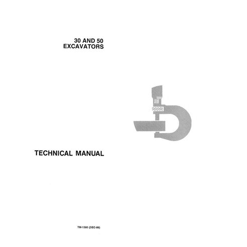 Manual técnico em pdf da escavadeira John Deere 30, 50 - John Deere manuais - JD-TM1380-EN