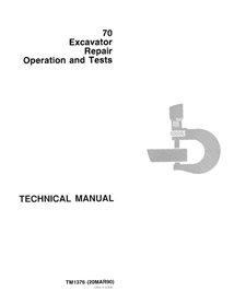 TM1376 John Deere 70 excavator pdf technical manual