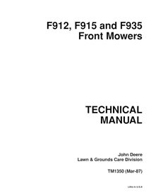 Manual técnico em pdf do cortador de grama John Deere F912, F915 e F935 - John Deere manuais - JD-TM1350-EN