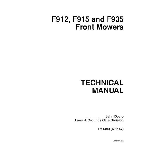 Manual técnico em pdf do cortador de grama John Deere F912, F915 e F935 - John Deere manuais - JD-TM1350-EN
