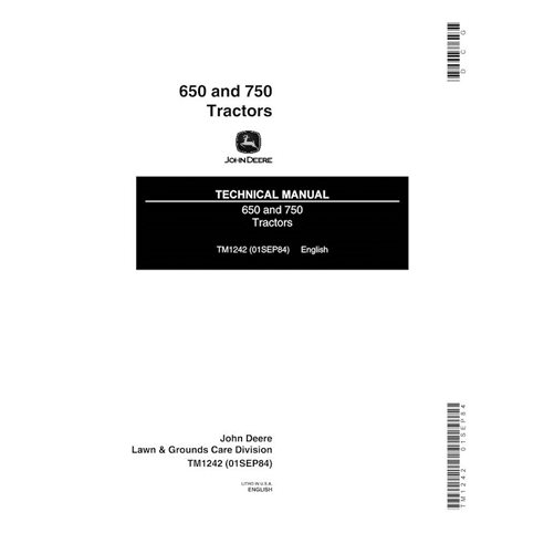 Tractor john deere 650, 750 pdf manual técnico - John Deere manuales - JD-TM1242-EN