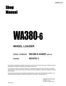 Manual de taller de la cargadora de ruedas Komatsu WA380-6 - Komatsu manuales - KOMATSU-CEBM022703