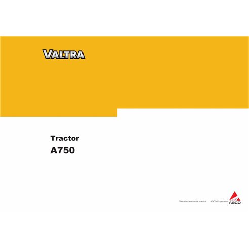 Catalogue de pièces pdf pour tracteur Valtra A750 - Valtra manuels - VALTRA-A750-C075002-PC